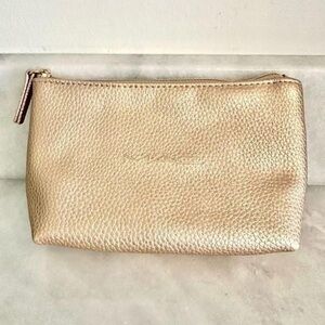 MAC Cosmetics Pebbled Vegan Leather Cosmetic Pouch Bag Gold Small. New w/tag.